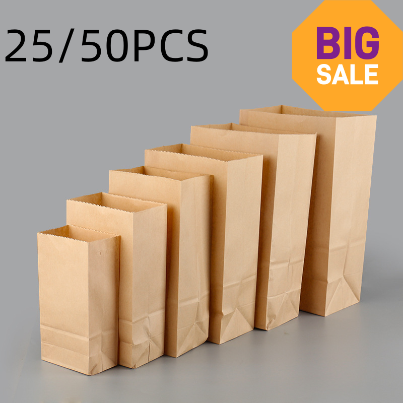 Zebra Food Storage - 25/50 шт. коричневых крафт-пакетов: изысканные, перерабатываемые,