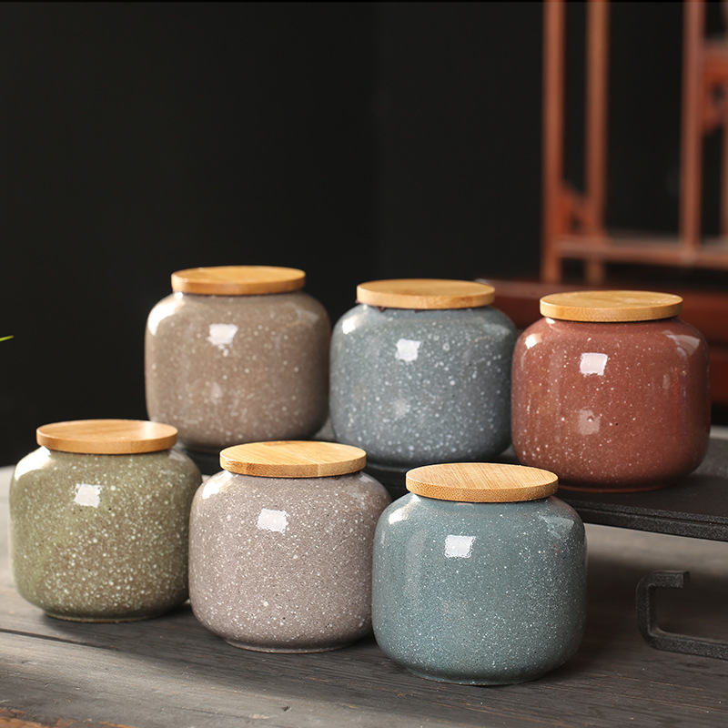 Food Storage Jars With Wooden Lids - Керамическая Мини-банка с деревянной крышкой, герметичная