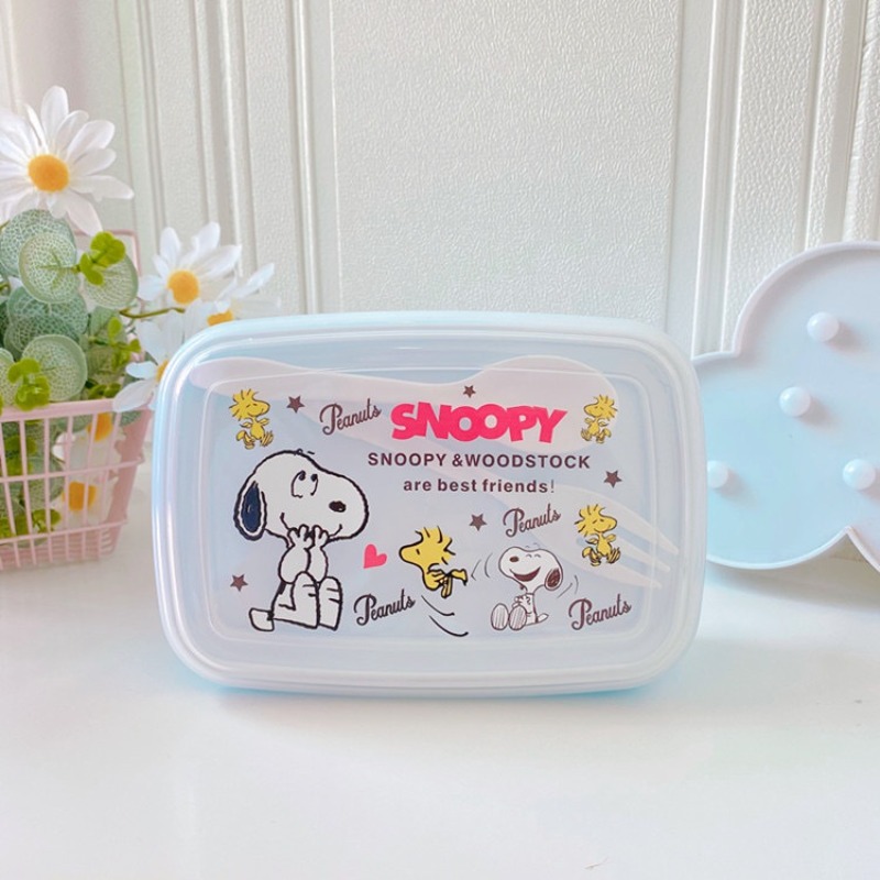Food Storage With Scoop - Милый ланч-бокс с Снупи и ложкой-вилкой,
