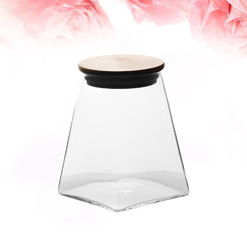 Food Storage Jars With Wooden Lids - Стеклянная банка для хранения круп 350