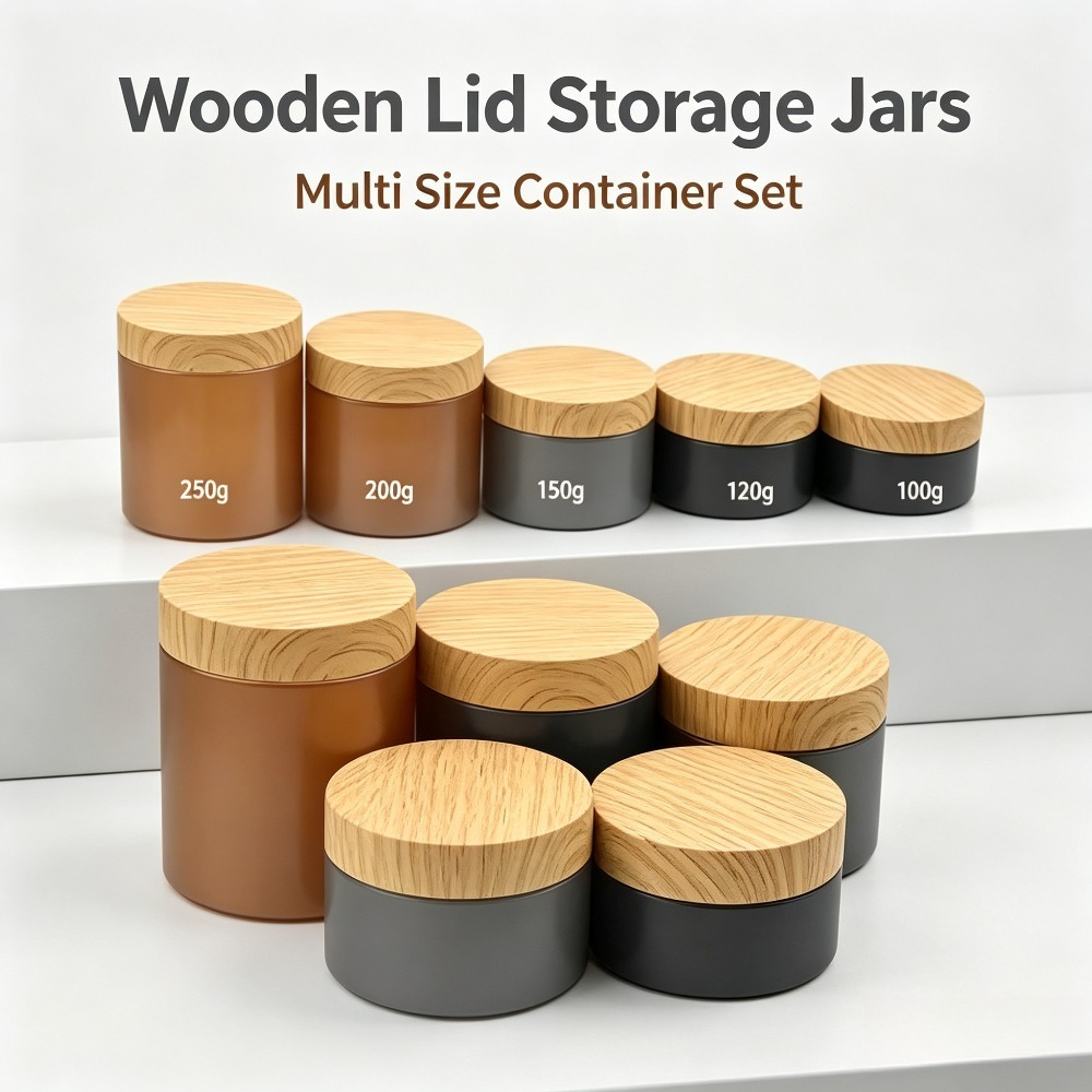 Food Storage Jars With Wooden Lids - 30 шт. пустых пластиковых банок из