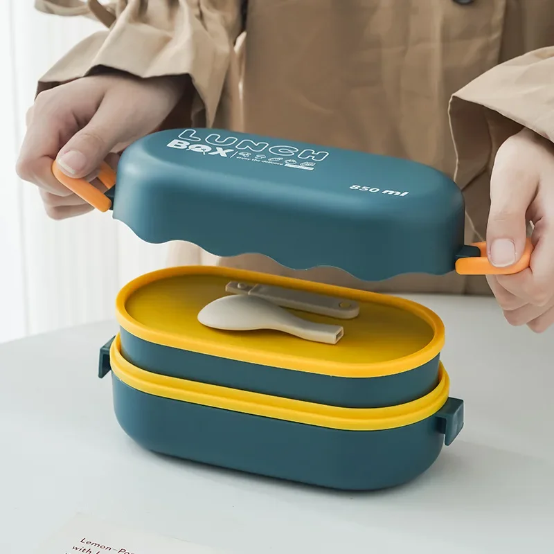 Food Storage With Scoop - Ланч-бокс объемом 850 мл, двухслойный пластиковый