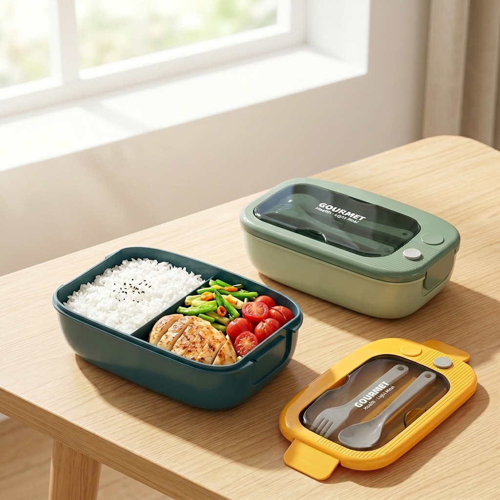 Food Storage With Scoop - Пластиковый ланч-бокс для микроволновки с 2