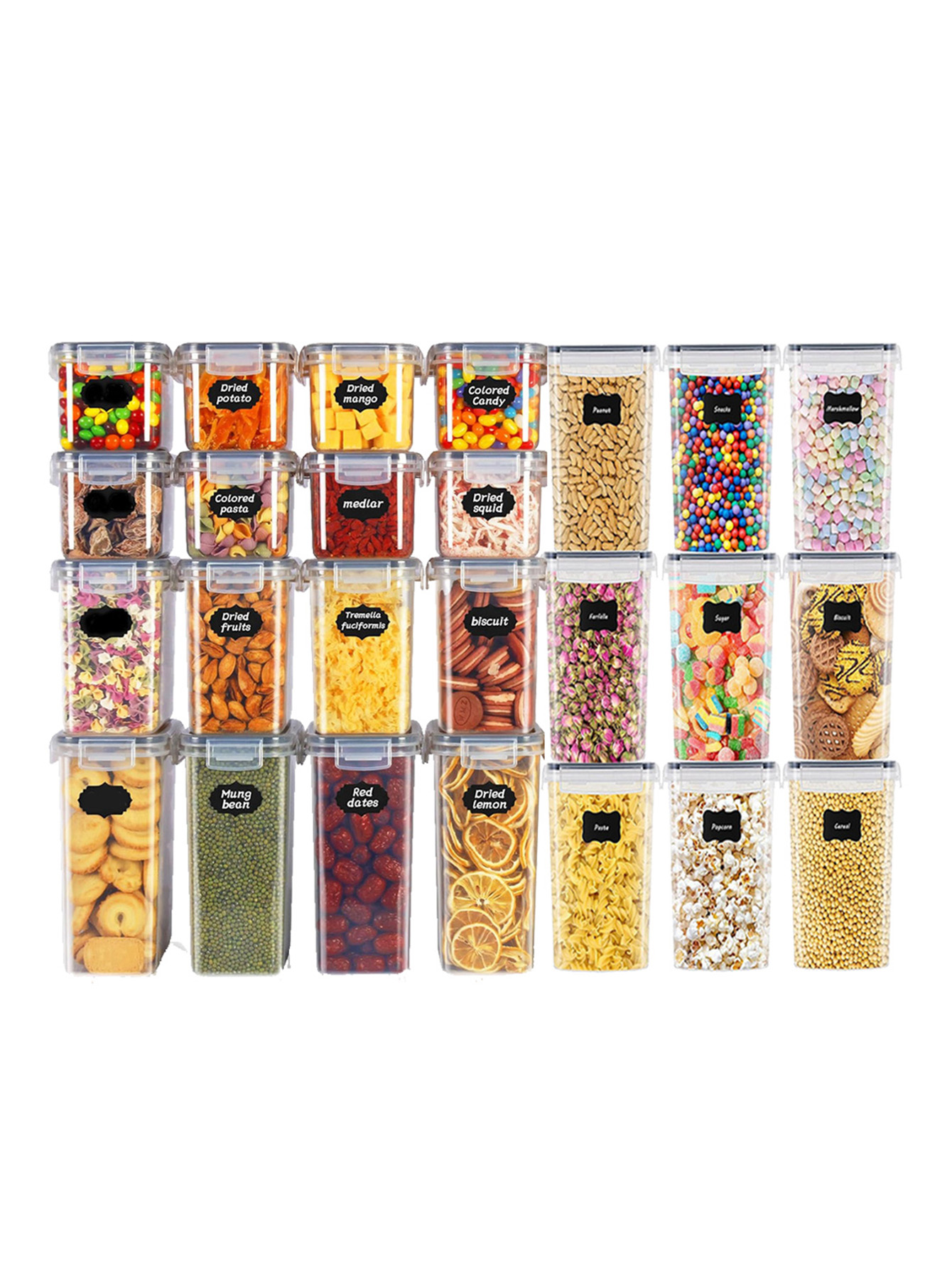 Food Storage Bins - Набор из 48 герметичных контейнеров для