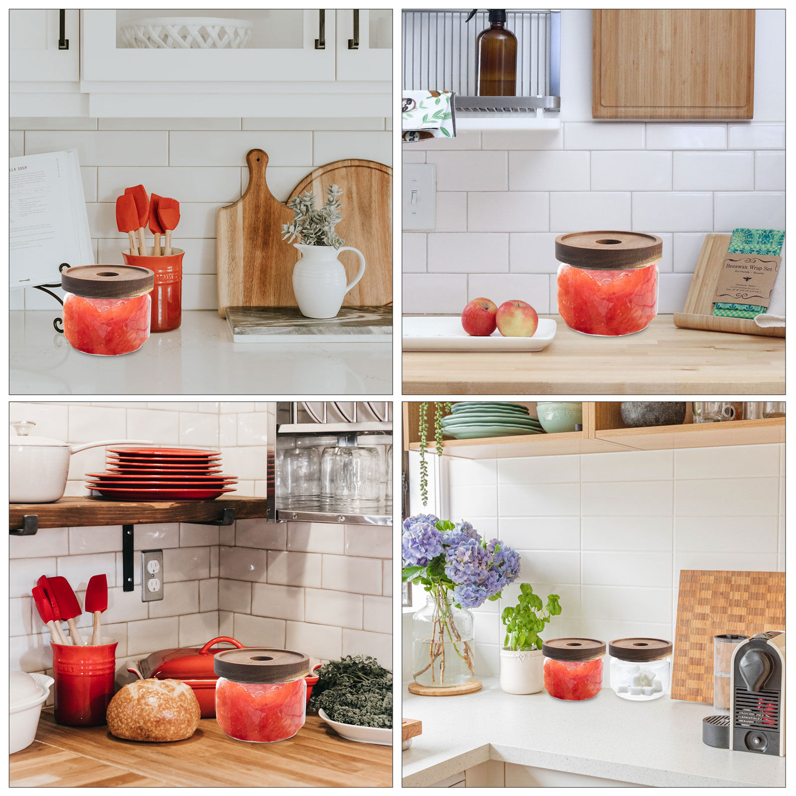 Стеклянная термостойкая банка  – обзор и цена Food Storage Jars With Wooden Lids