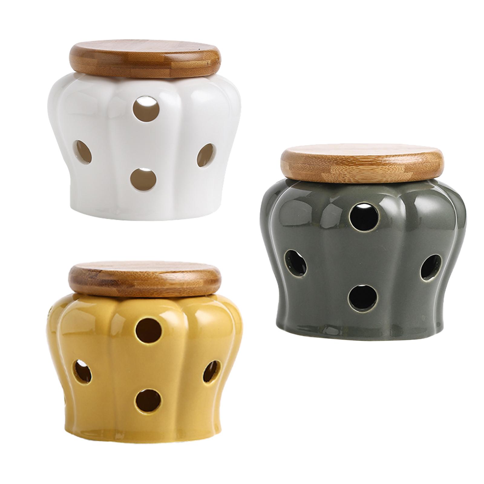 Керамическая емкость для чесно – обзор и цена Food Storage Jars With Wooden Lids