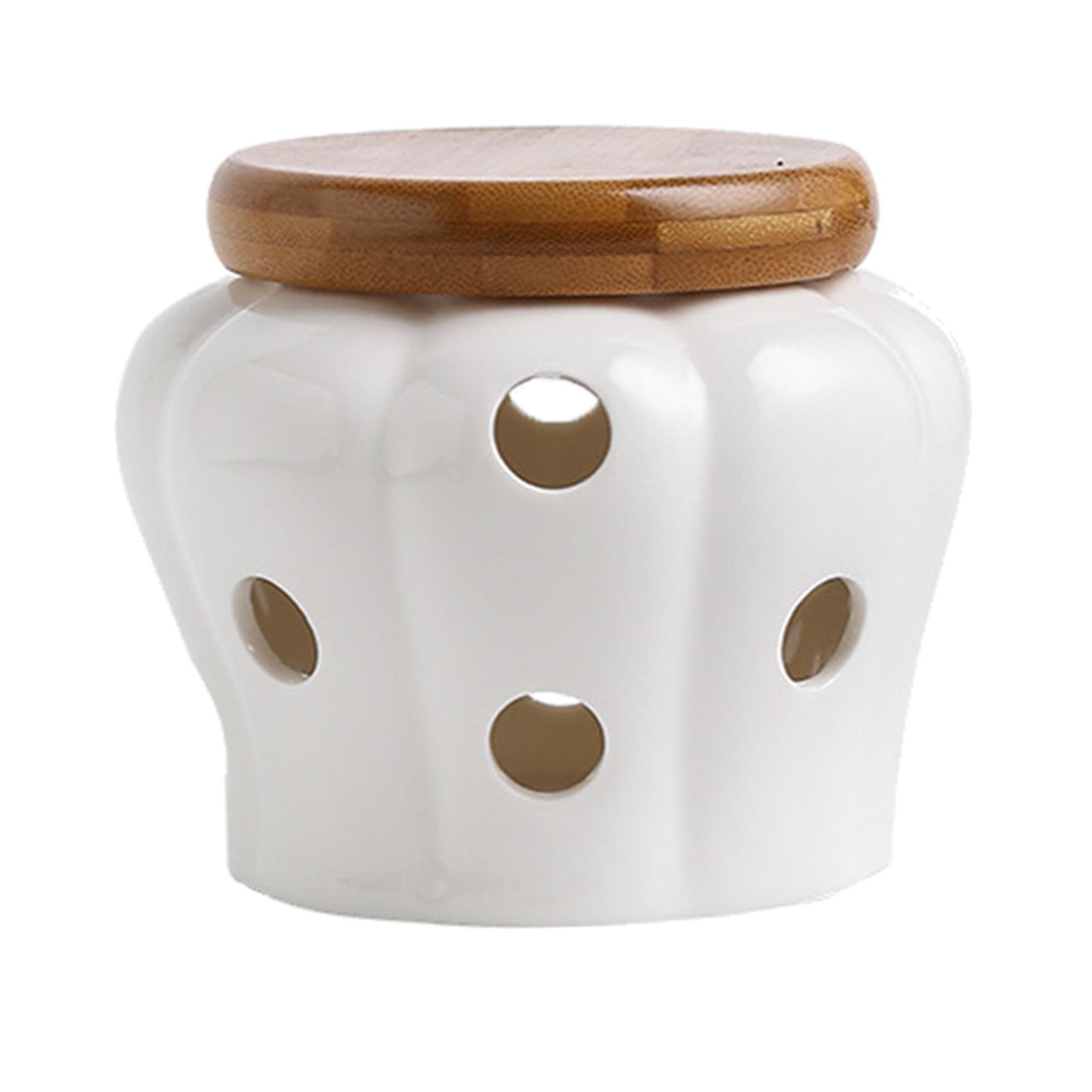 Керамическая емкость для чесно – обзор и цена Food Storage Jars With Wooden Lids