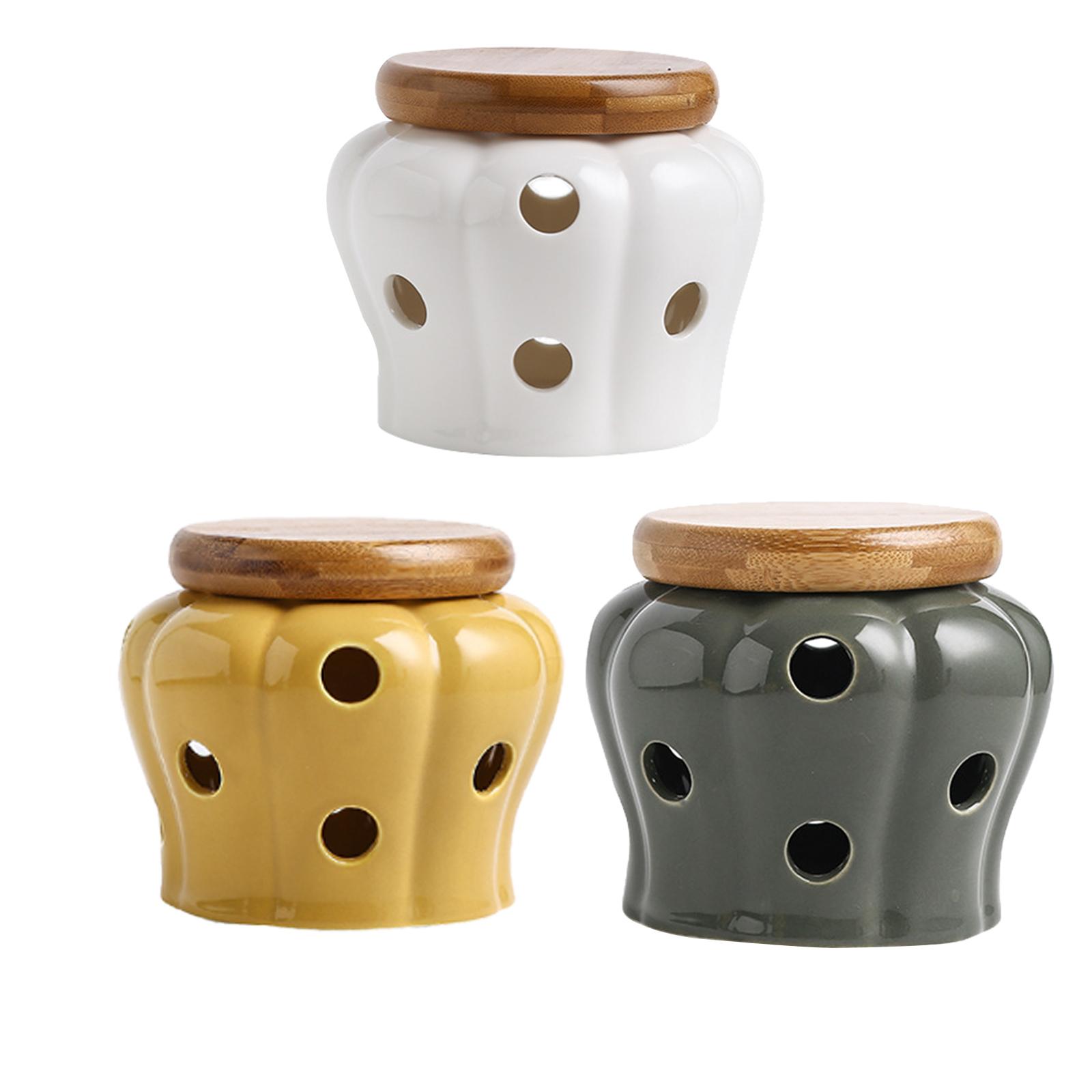 Керамическая емкость для чесно – обзор и цена Food Storage Jars With Wooden Lids