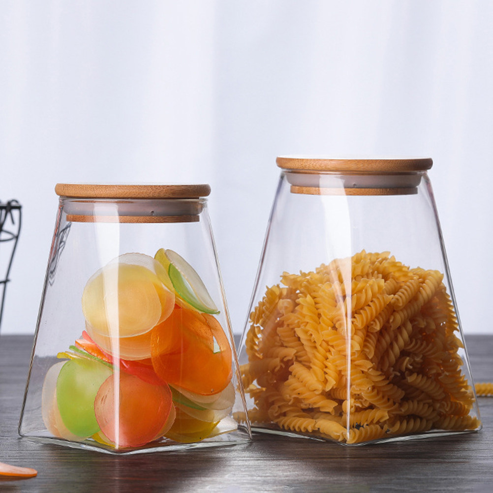Стеклянная банка для хранения  – обзор и цена Food Storage Jars With Wooden Lids