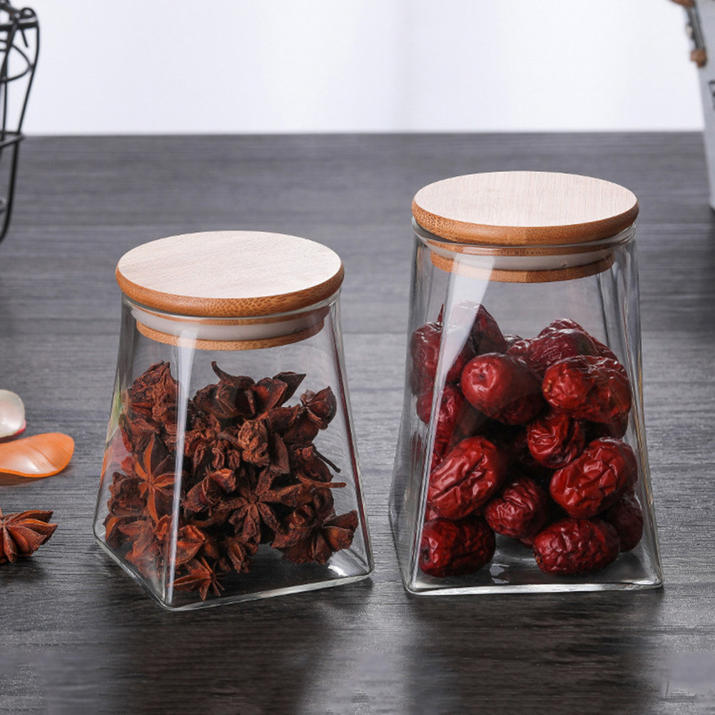 Стеклянная банка для хранения  – обзор и цена Food Storage Jars With Wooden Lids