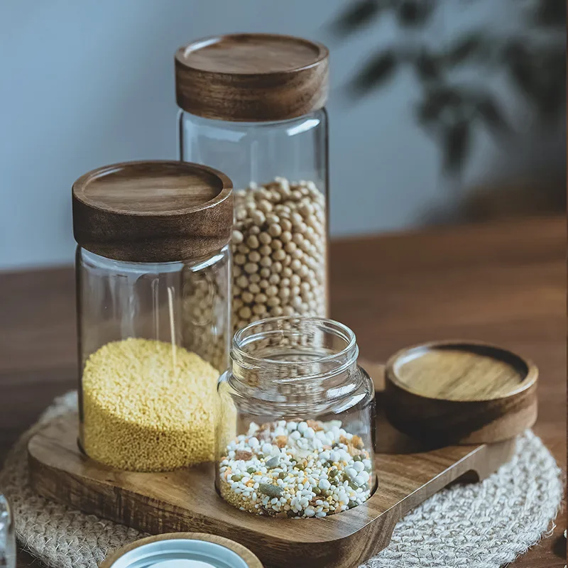 Деревянная крышка Orgnizer гер – обзор и цена Food Storage Jars With Wooden Lids