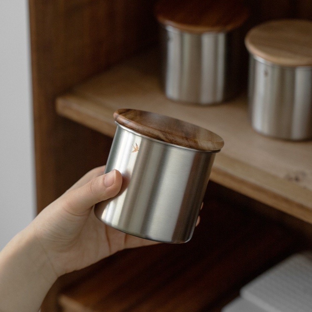 Новая банка для матча из нержа – обзор и цена Food Storage Jars With Wooden Lids