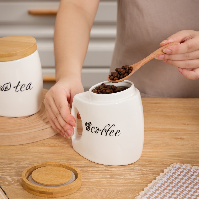 Керамическая банка для хранени – обзор и цена Food Storage Jars With Wooden Lids
